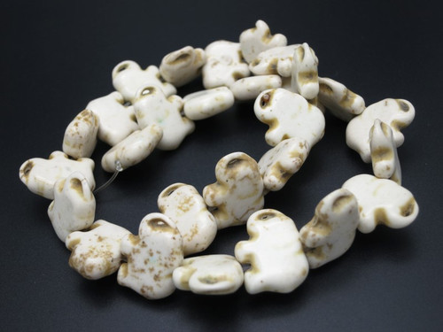 10x15mm White Magnesite Elephant Beads 15.5" [t552w]