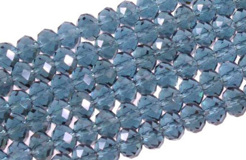 4x3mm Midnight Blue Glass Faceted Rondelle About 150 Bead 18" [uc1a22]