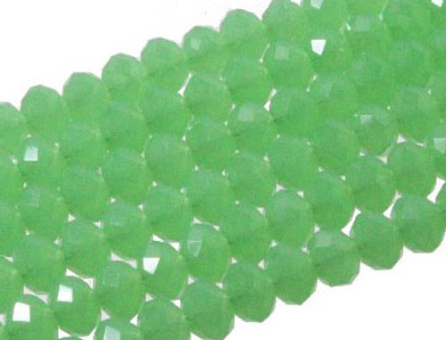 4x3mm Green Opal Quartz Faceted Rondelle Beads 15.5" synthetic [uc1b3]