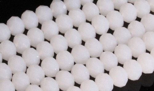 8x6mm White Opal Quartz Faceted Rondelle Beads 15.5" synthetic [uc3b1]