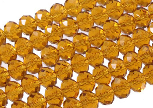 10x8mm Topaz Glass Faceted Rondelle About 36 Bead [uc4a12]