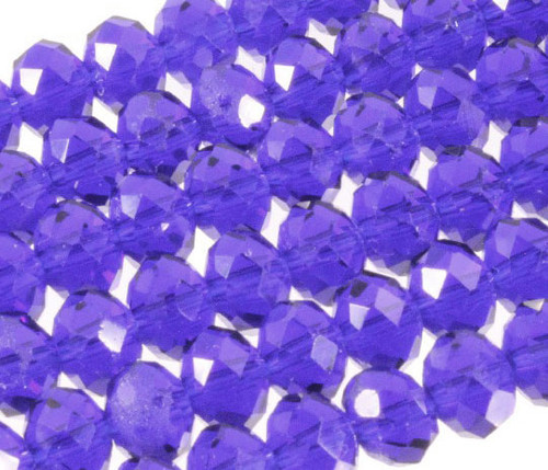 12x8mm Sapphire Glass Faceted Rondelle About 36 Bead [uc5a14]