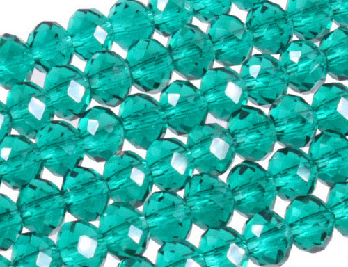 12x8mm Blue Zircon Glass Faceted Rondelle About 36 Bead [uc5a27]