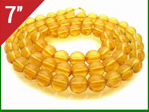 4mm Citrine Crystal Round Beads 15.5" natural [4r7]