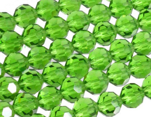 10mm Emerald Glass Faceted Round About 36 Bead [uc9a17]