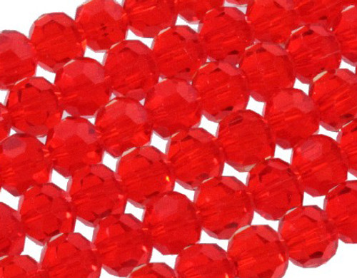 12mm Red Glass Faceted Round About 36 Beads 15.5" [uc10a6]