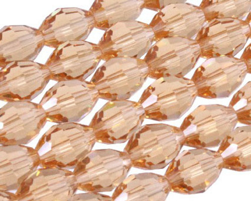 8x12mm Champagne Glass Faceted Rice About 35 Bead 15" [uc13a9]