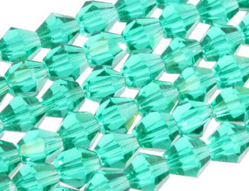 8mm Blue Zircon Glass Faceted Bicone About 40 Bead 12" [uc23a27]