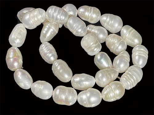 10-11mm Freshwater Pearl Rice 14-15" A Grade Lustre [p10w]