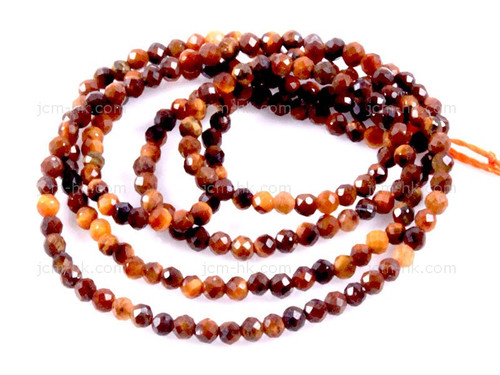 2mm Tiger Eye Faceted Round Beads 15.5" natural [h5d2-2]