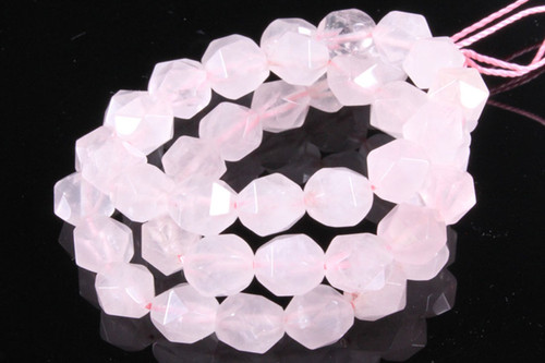 8mm Rose Quartz Hexagon Faceted Beads 15.5" dyed [h23f]