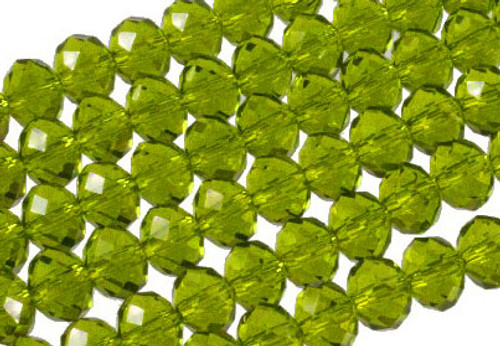 8x6mm Peridot Glass Faceted Rondelle About 72 Bead 15.5" [uc3b25]