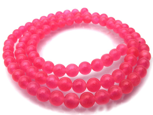 6mm Rose Jade Round Beads 15.5" dyed [6c62]