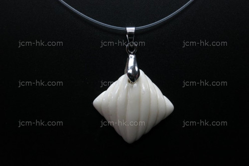 25X25mm Buffalo Bone Carved Designer Bead Pendant [z1468]