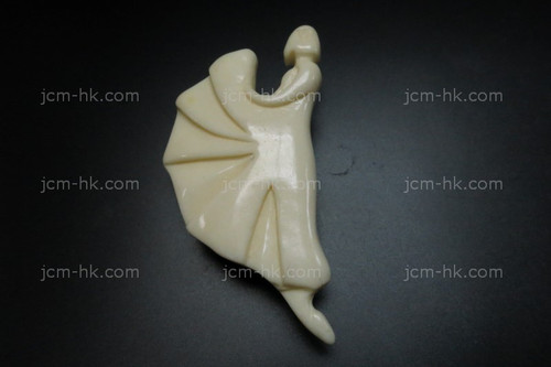 28X60mm Buffalo Bone Dancing Beauty Brooch [z1241]