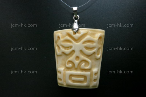 30X32mm Buffalo Bone Carved Designer Bead Pendant [z1247]