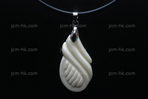 20X38mm Buffalo Bone Carved Designer Bead Pendant [z1289]