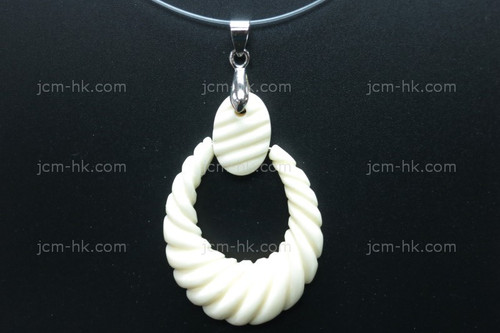 35x50mm Buffalo Bone Dangling Designer Bead Pendant [z5069]