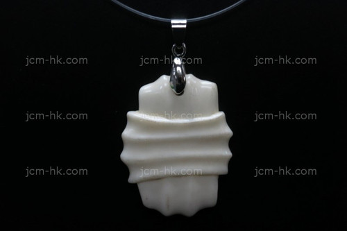 30X38mm Buffalo Bone Carved Designer Bead Pendant [z1322]