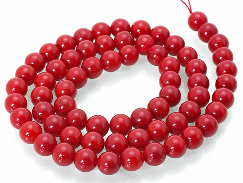 5.3-5.8mm Red Coral Round Beads 15.5" dyed [6d39]