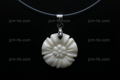 20X20mm Buffalo Bone Flower Designer Bead Pendant [z1437]