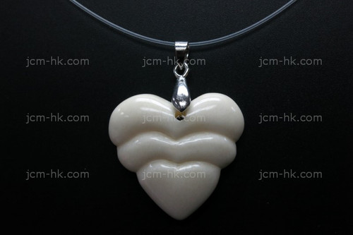 30x28mm Buffalo Bone heart Designer Bead Pendant [z5103]