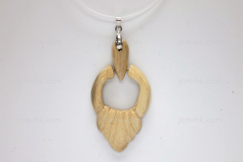 30X58mm Wood Carved Designer Bead Pendant [z1572]