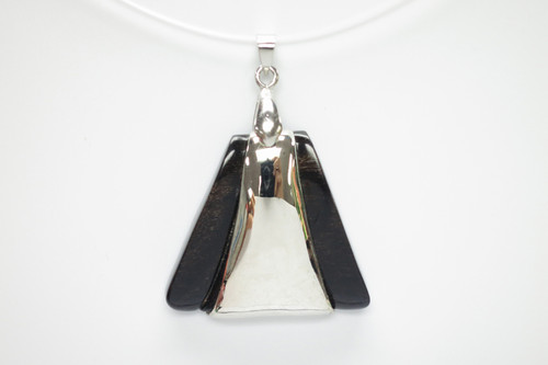 32X30mm Buffalo Horn Designer Bead Pendant With 925 Silver Setting [z1739]