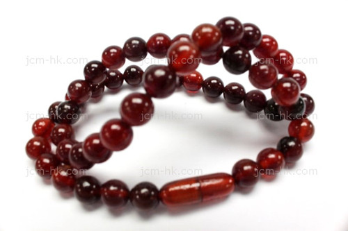 8mm Amber Horn Necklace 18" [z1838]