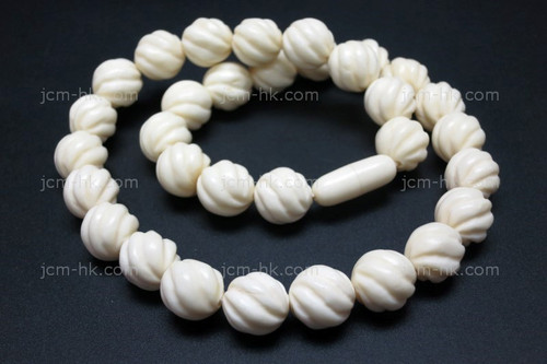 12mm Buffalo Bone Rope Beads Necklace 18" [z5156]