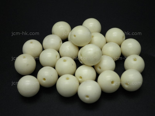 12mm Buffalo Bone Round Beads 10pcs. [z1984]