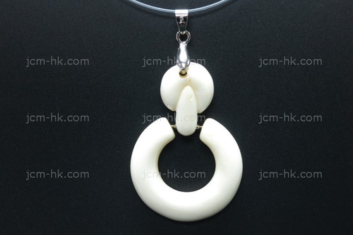 35x48mm Buffalo Bone Dangling Designer Bead Pendant [z5007]