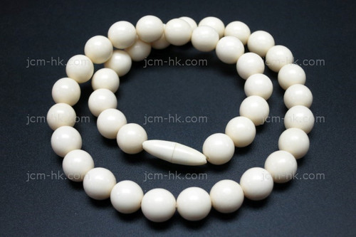 10mm Buffalo Bone Beads Necklace 18" [z7620]