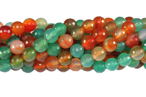 8mm Mix Color Agate Faceted Round Beads 15.5" dyed [c8f9]