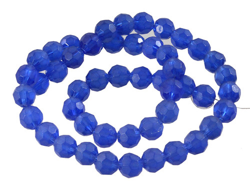 8mm Matte Blue Quartz Faceted Round Beads 15.5" synthetic [c8a36m]