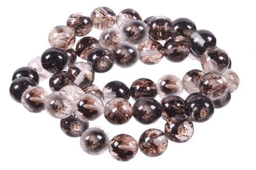 10mm Black Lolite Round Beads 15.5" synthetic [10a45]