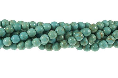 10mm Green Turquoise Round Beads 15.5" stabilized [10d22]