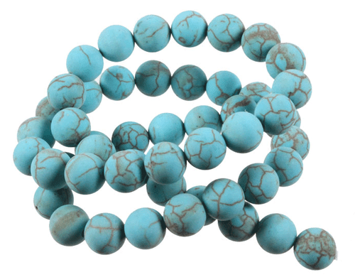 4mm Matte Blue Turquoise Round Beads 15.5" stabilized [4d21m]