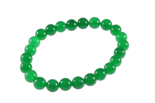 6mm Malachite Jade Elastic Bracelet 7.5" Natural Dyed [b2b77]