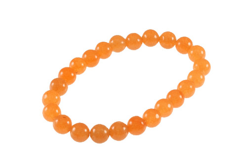 6mm Apricot Jade Elastic Bracelet 7.5" Natural Dyed [b2c59]