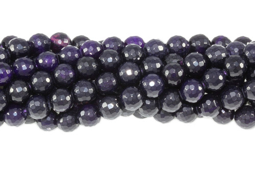 12mm Purple Agate Faceted Round Beads 15.5" dyed [c12f14]