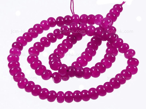 8mm Fuchsia Jade Rondelle Beads 15.5" dyed [h3b73-8]