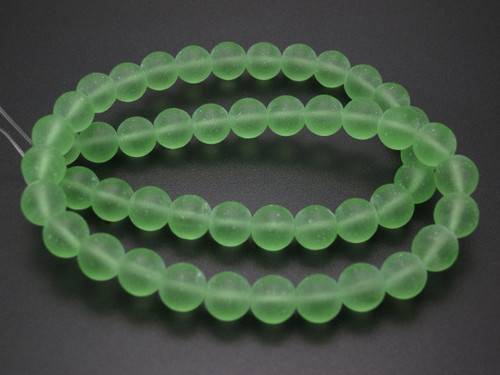 6mm Matte Green Quartz Round Beads 15.5" synthetic [6a37m]