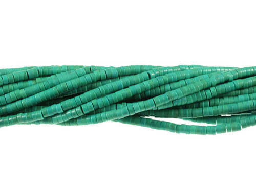 4mm Green Turquoise Heishi Beads 15.5" stabilized [t3g4h]