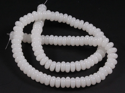 8mm White Quartz Rondelle Beads 15.5" [u90b40]