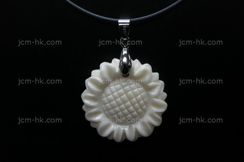 30X30mm Buffalo Bone Flower Designer Bead Pendant [z1304]