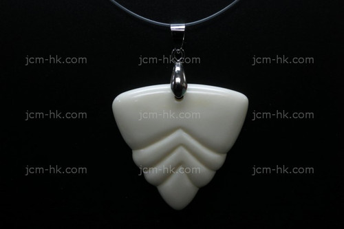 35X35mm Buffalo Bone Carved Designer Bead Pendant [z1361]