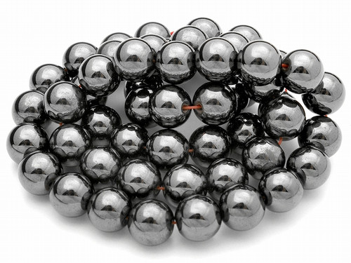 8mm Hematite Round Beads 15.5" synthetic [8a21]