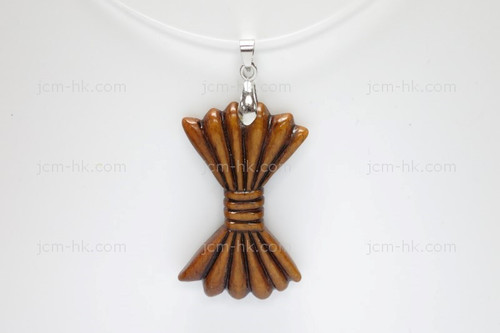 26X45mm Buffalo Bone Carved Designer Bead Pendant, Natural Dyed [z1116]