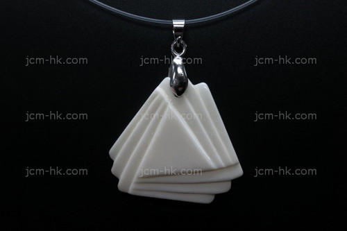 30X28mm Buffalo Bone Carved Designer Bead Pendant [z1446]